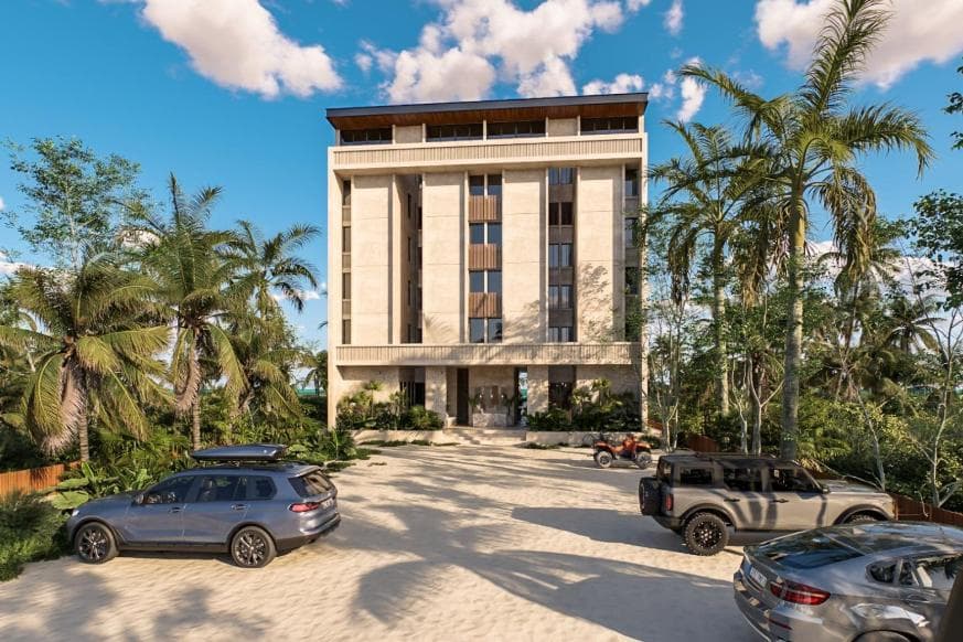 Departamento frente al mar de 2 recámaras y balcón en Sisal, Yucatán (modelo D) - 1