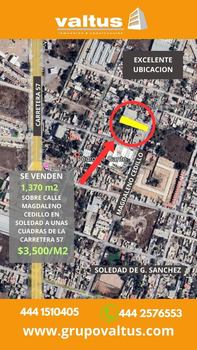 Terreno en VENTA EN MAGDALENO CEDILLO DE 1,370 M2 - 1