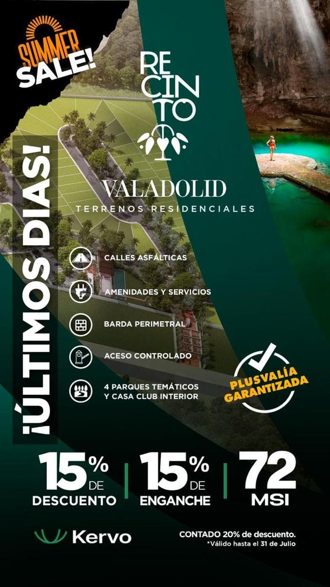 RECINTO, TERRENO EN VENTA LIBRAMIENTO SUR VALLADOLID YUCATAN - 1