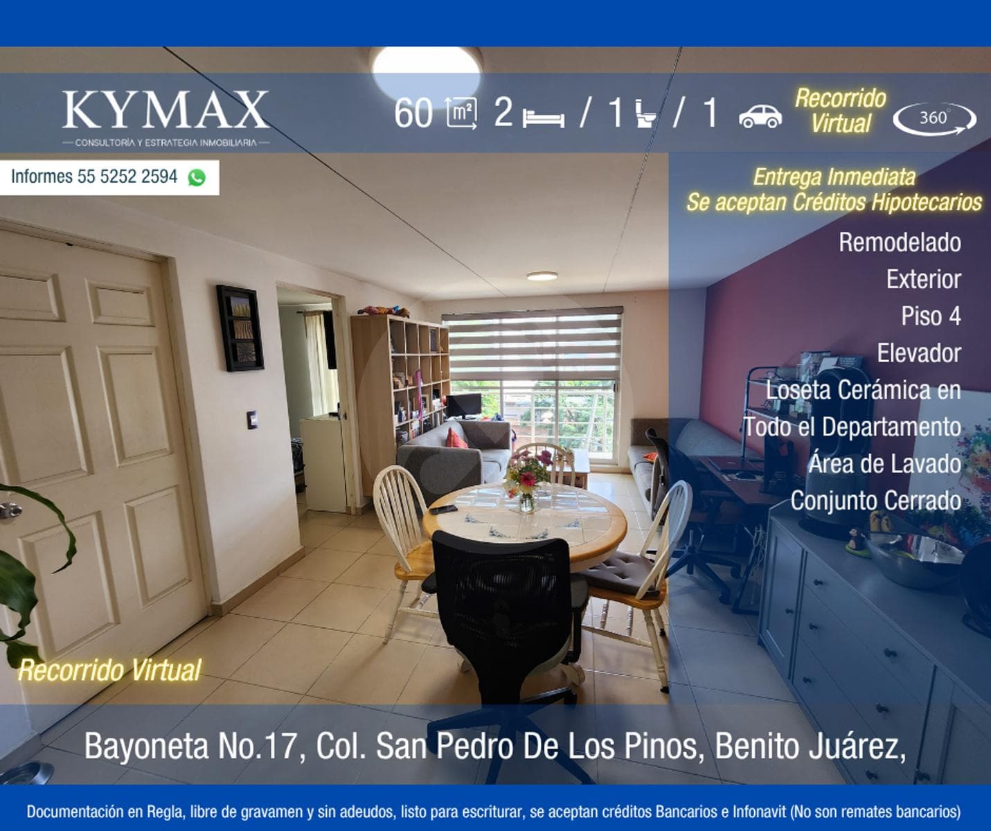 Departamento en Venta en San Pedro de los Pinos, CDMX - 1