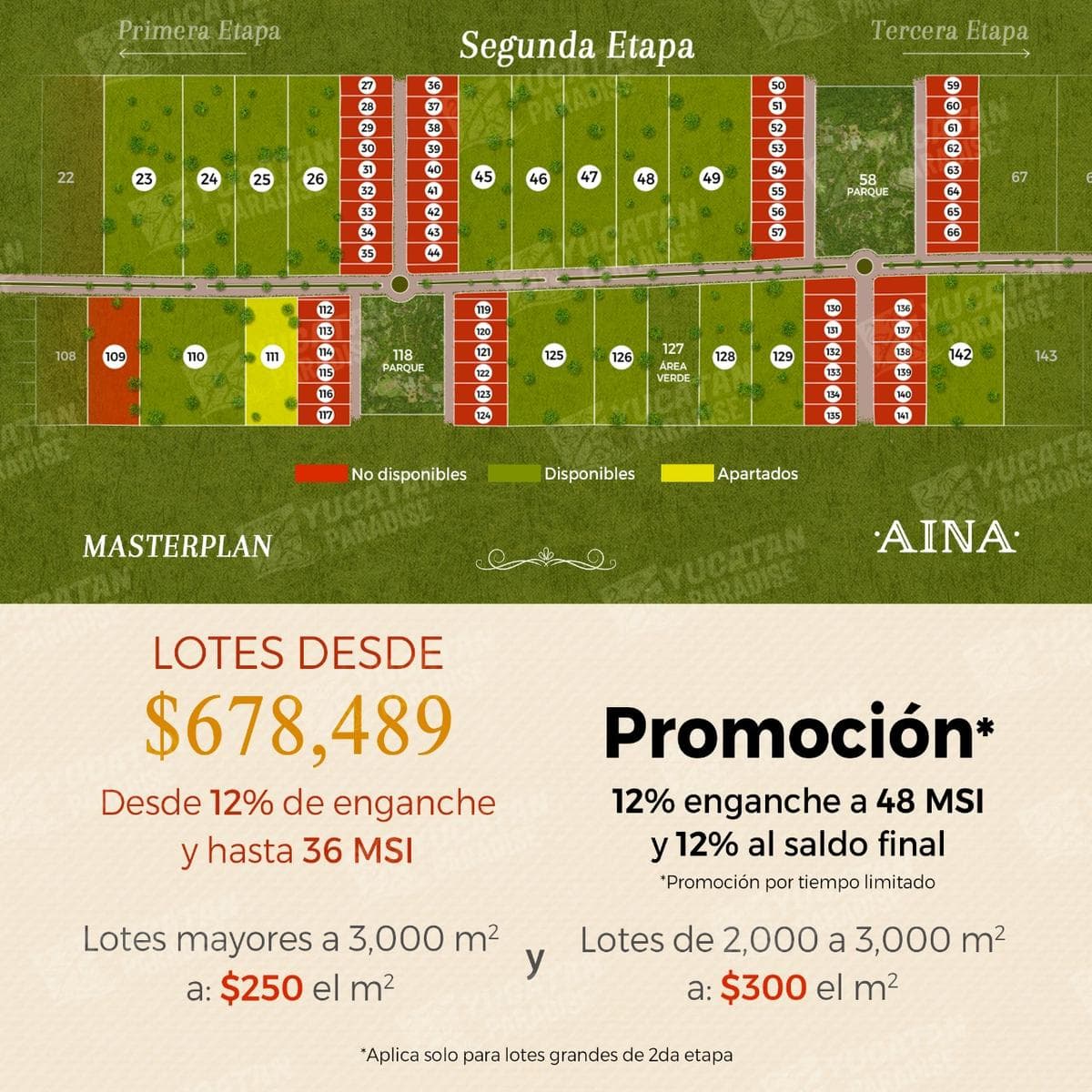 Terrenos campestres en Yucatán con servicios listos de 2,000 m2 a 5,000 m2 - 1