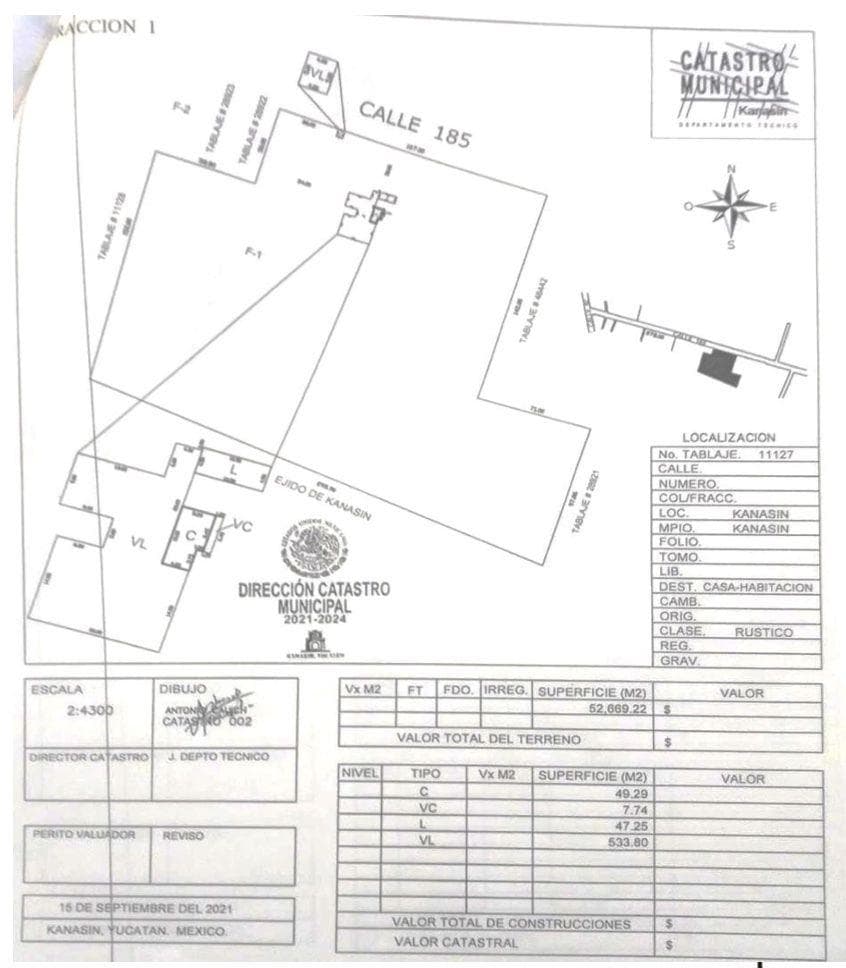 TERRENO EN VENTA, 5 HECTÁREAS, KANASIN, YUCATÁN - 1