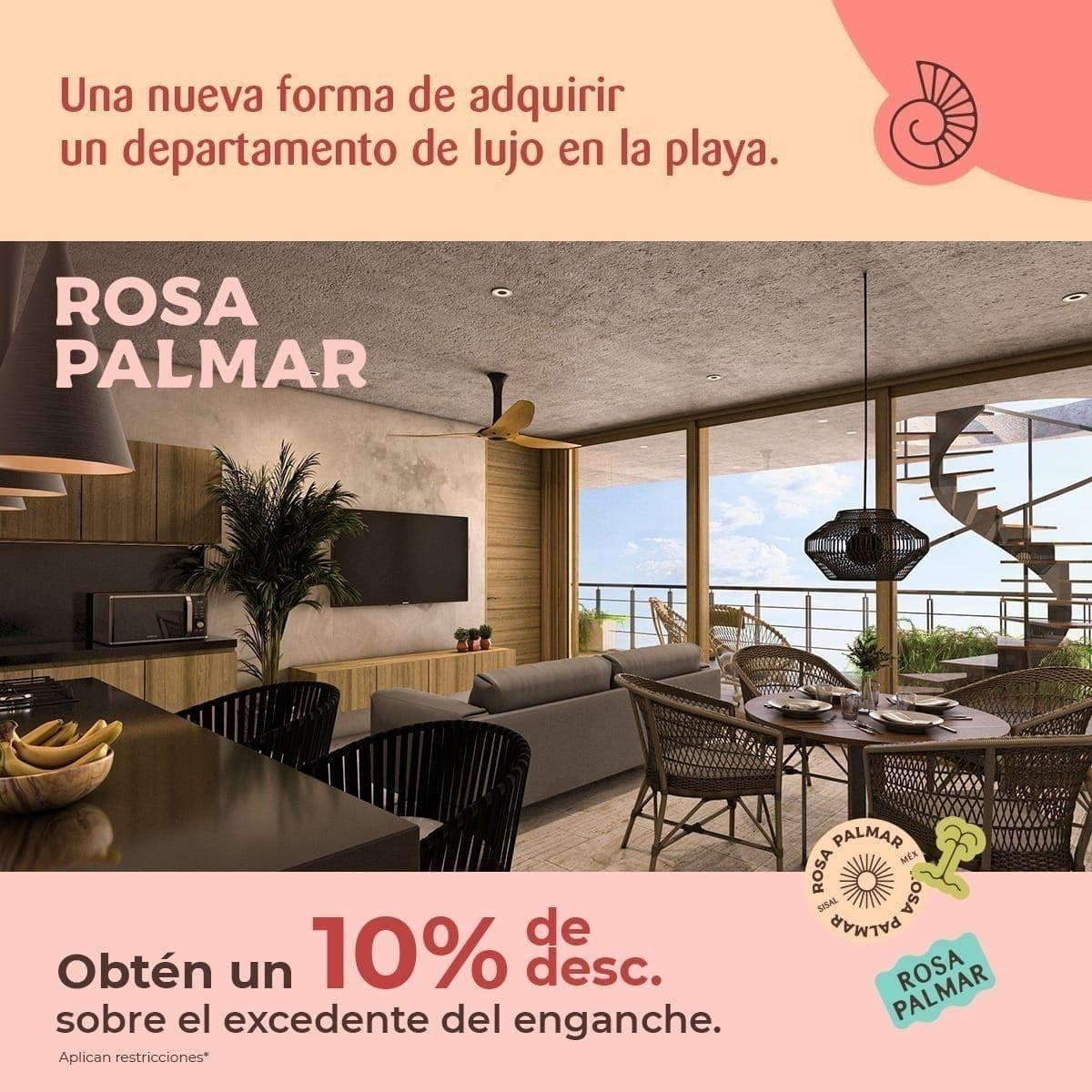 PREVENTA DEPTOS AMUEBLADOS ROSA PALMAR, SISAL PTO. MOD A, 2 HAB Y TERRAZA DIC 24 - 1