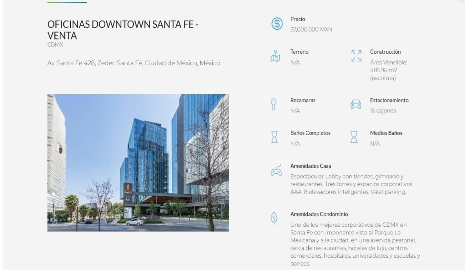 Oficina en venta en Down Town Santa Fe - 1
