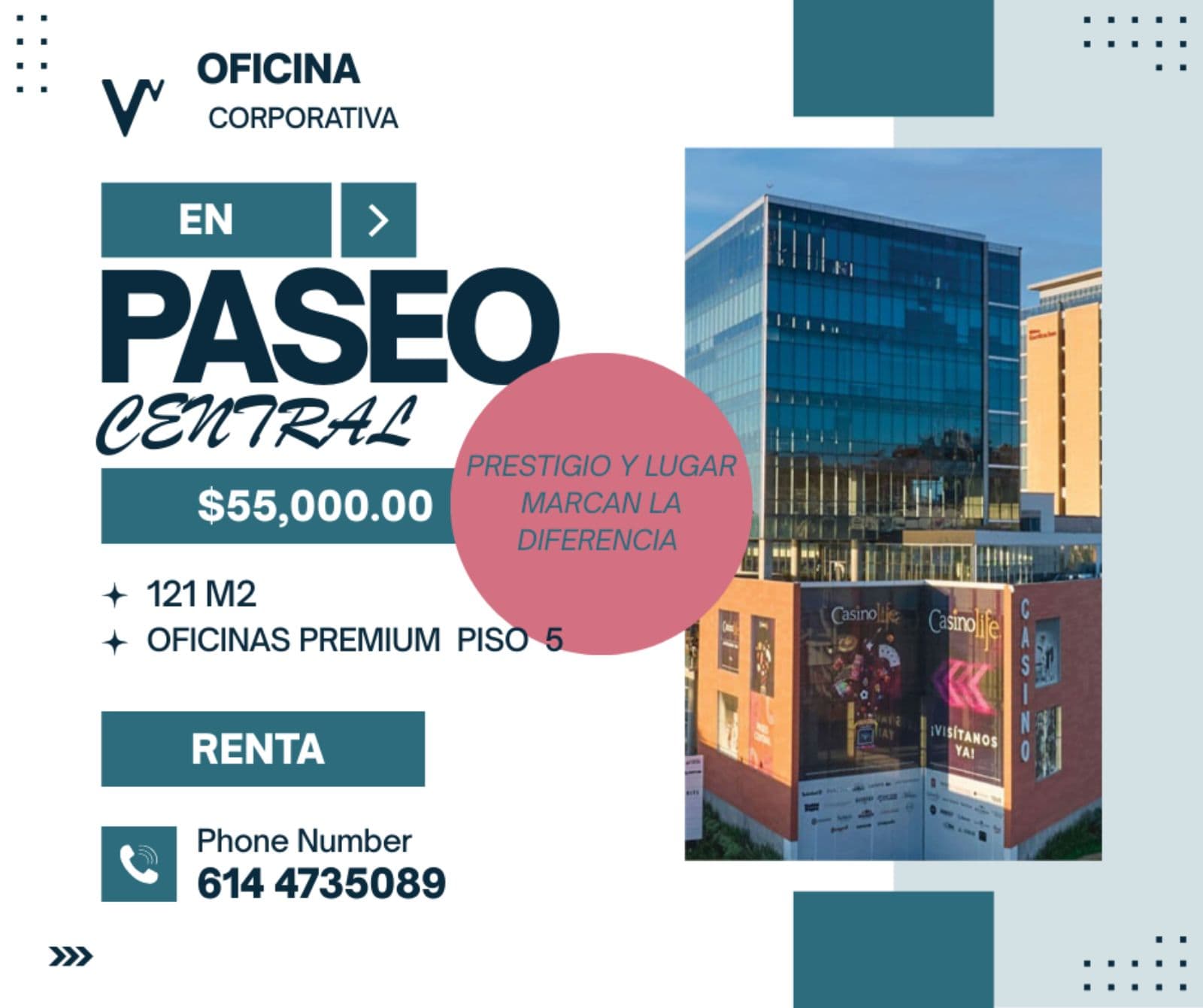 Paseo Central Oficina Corporativas en Renta - 1