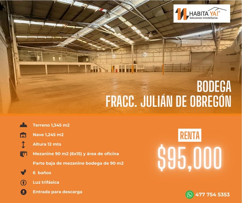 Renta Bodega Julian de Obregon - 1