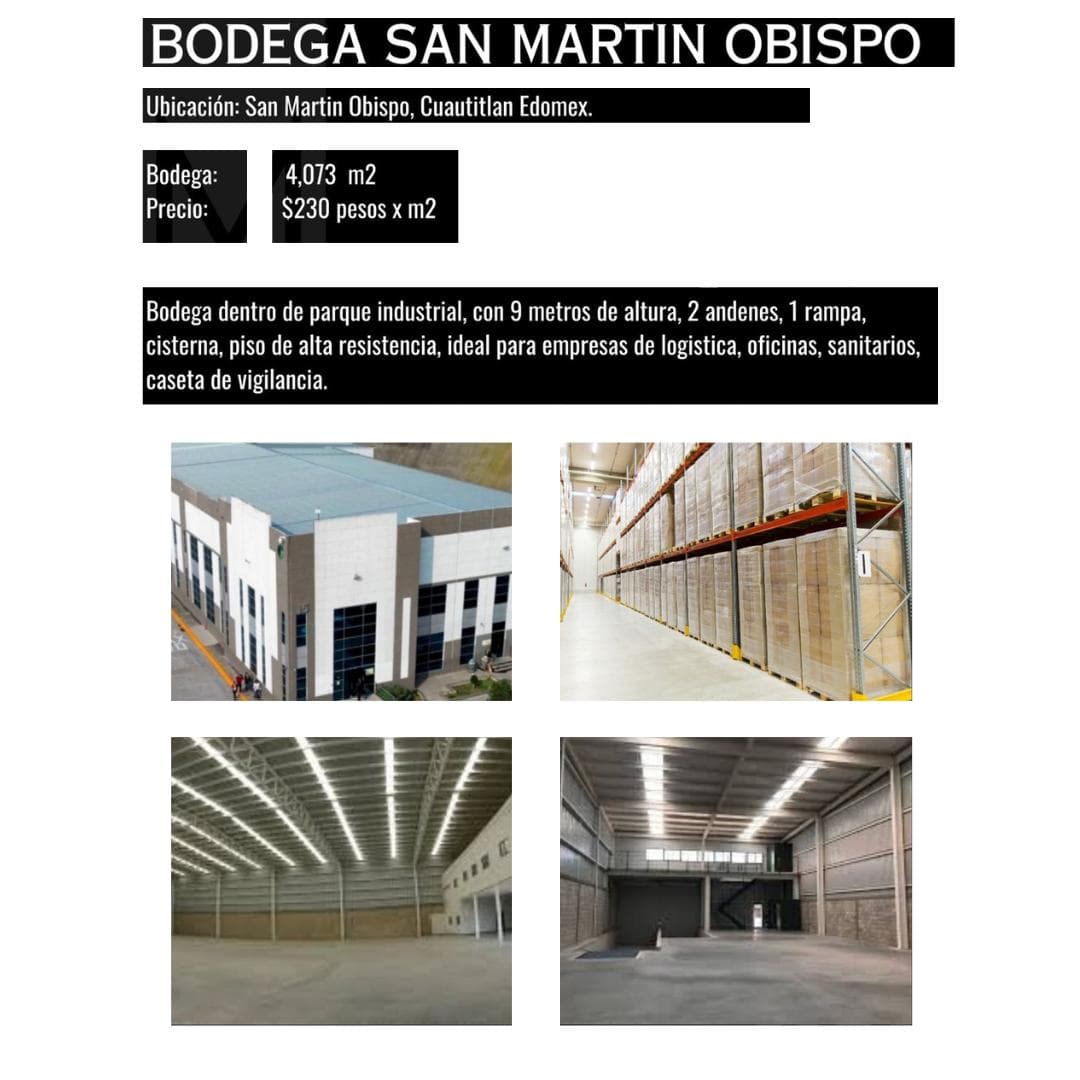 Bodega en Renta en San Martín Obispo - 1