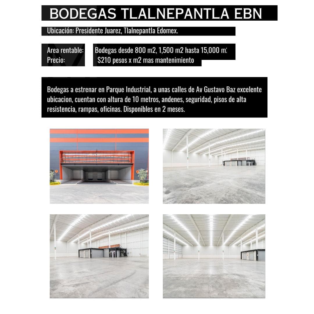 Bodegas en Renta en Tlalnepantla EBN - 1