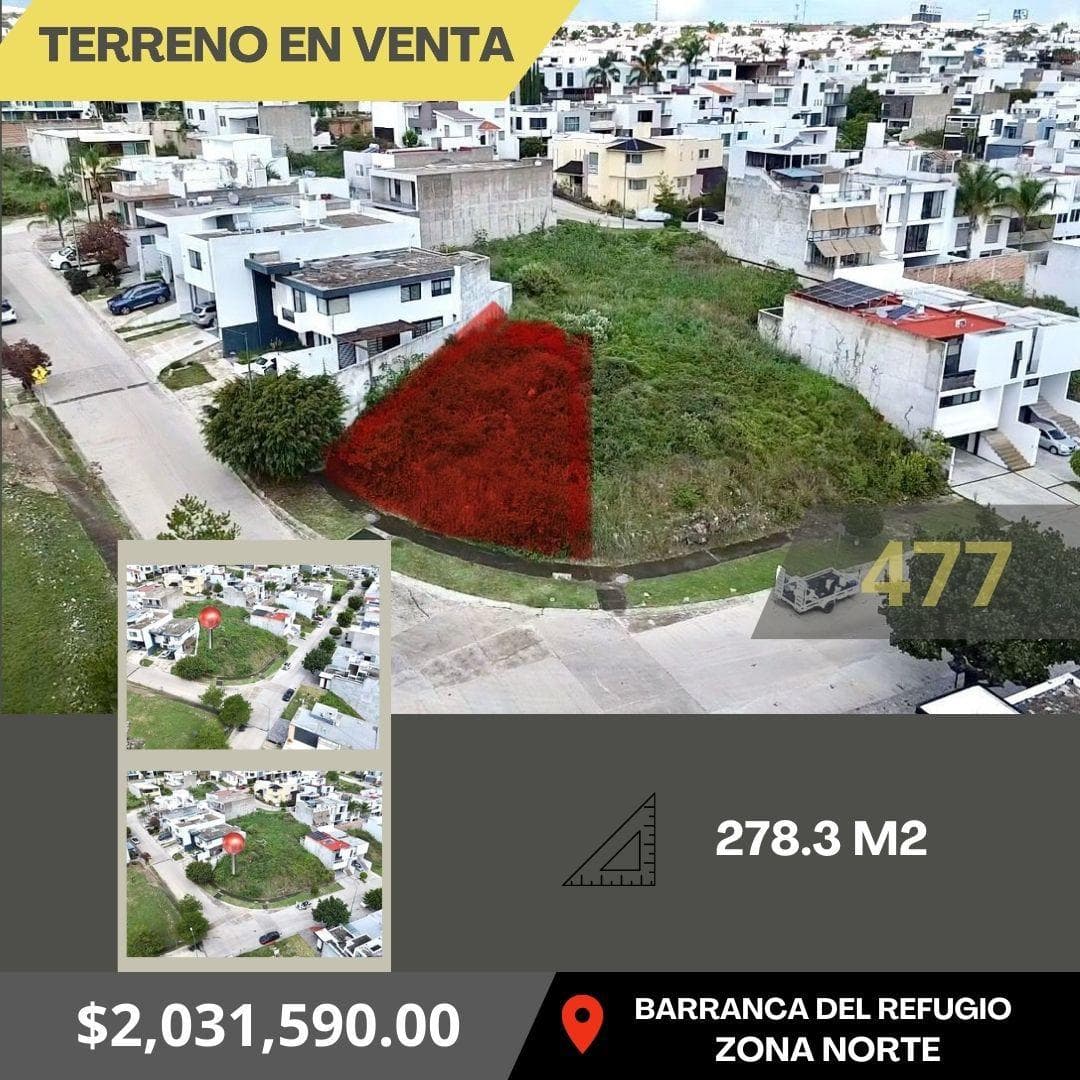 Terreno en venta en barranca del refugio - 1