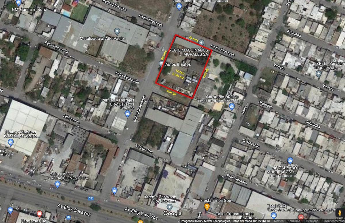 Terreno de 2700m² en Renta, 2 Portones de Acceso, Barda Perimetral, Uso de Suelo Mixto en Guadalupe - 1