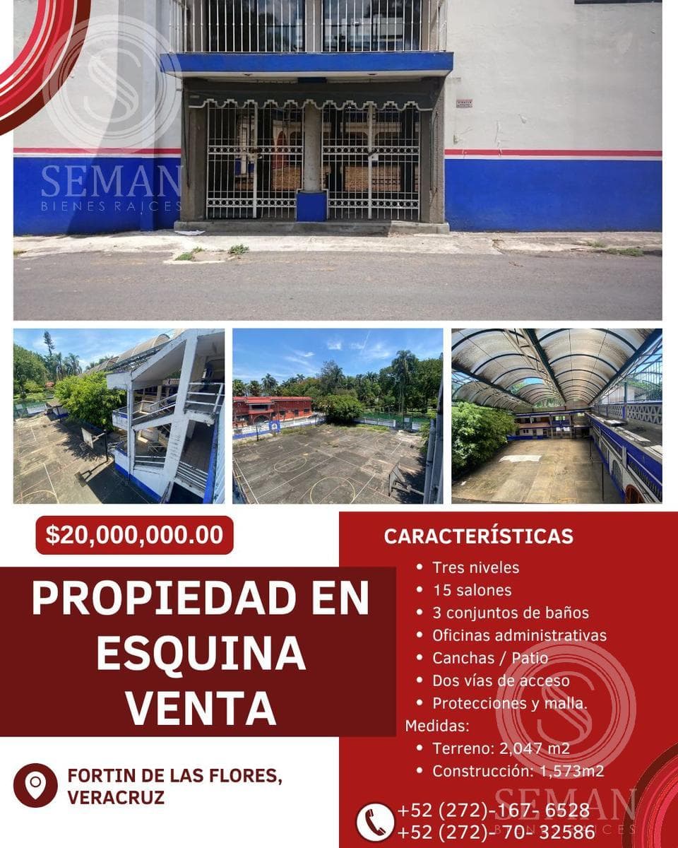 PROPIEDAD EN ESQUINA IDEAL PARA ESCUELA FORTIN DE LAS FLORES, VERACRUZ - 1