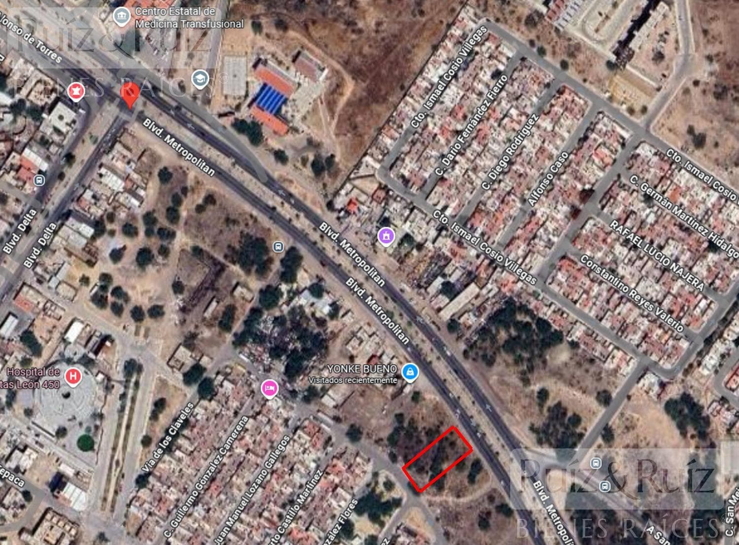 TERRENO 1635 M2. EJE METROPOLITANO, CASI ESQUINA CON BLVD. DELTA - 1
