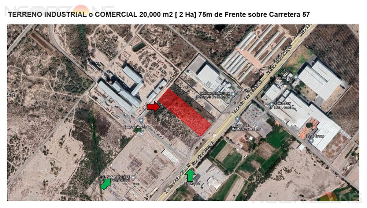 Terreno Industrial / Comercial con frente sobre Carretera 57 Zona Aeropuerto SLP - 1