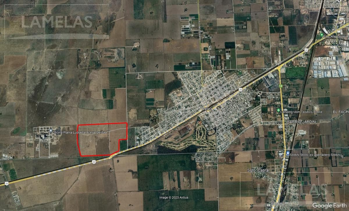 Campo 334Ha sobre ruta 33, Pérez, departamento Rosario. Apto desarrollo - 1