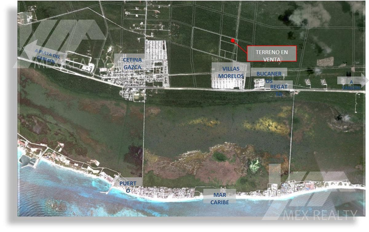 Terreno en Venta, Puerto Morelos, Q. Roo, Con Titulo de Propiedad, Clave CLAU36 - 1