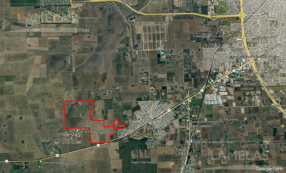 Campo 334Ha sobre ruta 33, Pérez, departamento Rosario. Apto desarrollo - 1