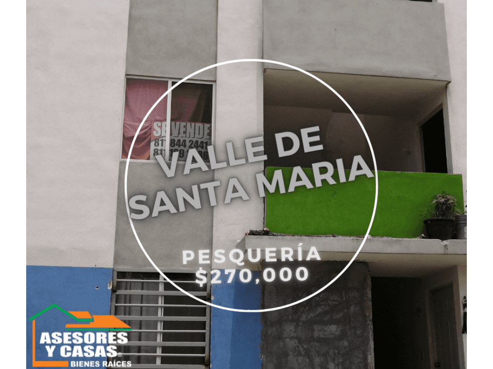 DEPARTAMENTO EN VENTA EN VALLE DE SANTA MARIA PESQUERÍA - 1