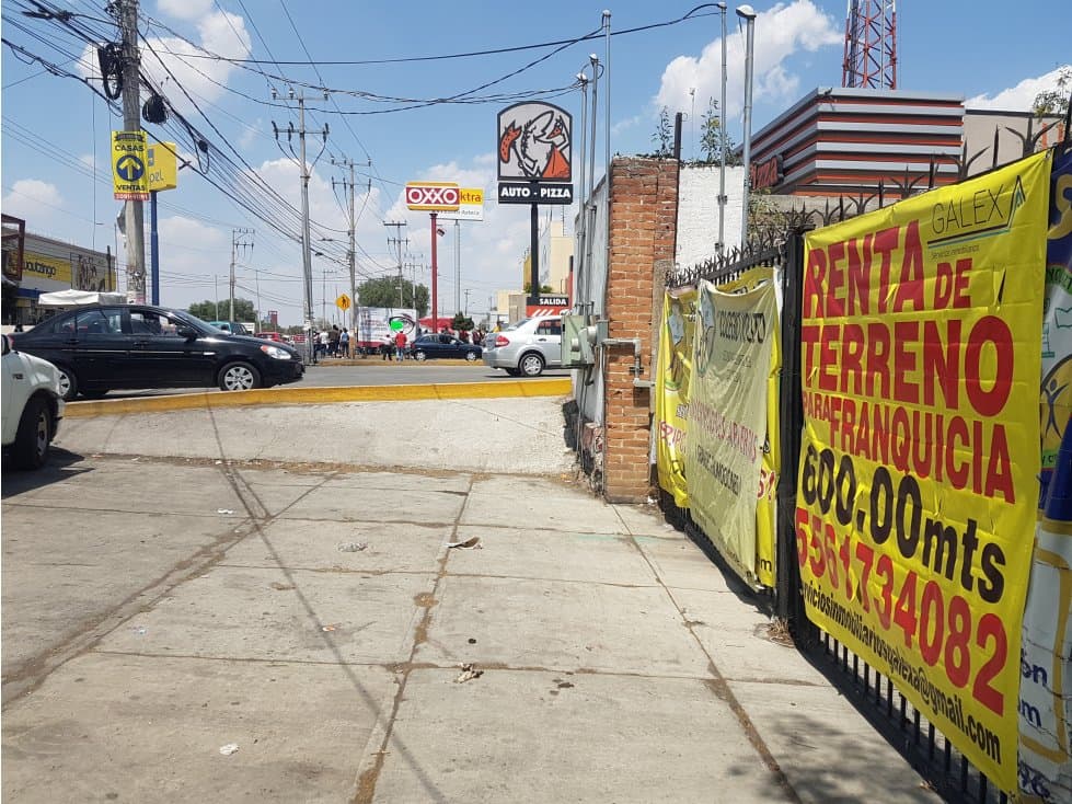 FRENTE A MAS DE 15 FRANQUICIAS TERRENO EN RENTA CHALCO ESTADO MEXICO - 1