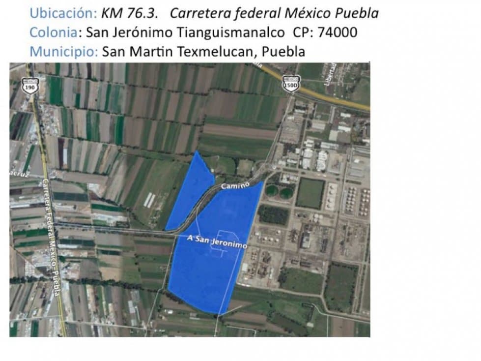 Venta terreno industrial -planta San Martín tex. 251,191.43 puebla . - 1